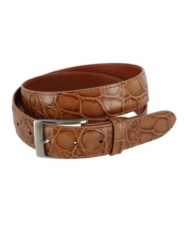 リー 【送料無料】 トラファルガー メンズ ベルト アクセサリー Men's Toby Mock Turtle Embossed Italian Leather 35mm Belt Taupe