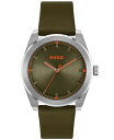 yz t[S Y rv ANZT[ Men's Bright Quartz Olive Leather Watch 42mm Olive Leather