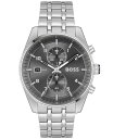 yz {X Y rv ANZT[ Men's Skytraveller Quartz Fashion Chrono Silver-Tone Stainless Steel Watch 44mm Stainless Steel