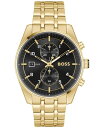 yz {X Y rv ANZT[ Men's Skytraveller Quartz Fashion Chrono Ionic Plated Thin Gold-Tone Steel Watch 44mm Ionic Plated Thin Gold Steel