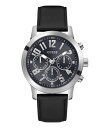 yz QX Y rv ANZT[ Men's Analog Black Genuine Leather Watch 44mm Navy