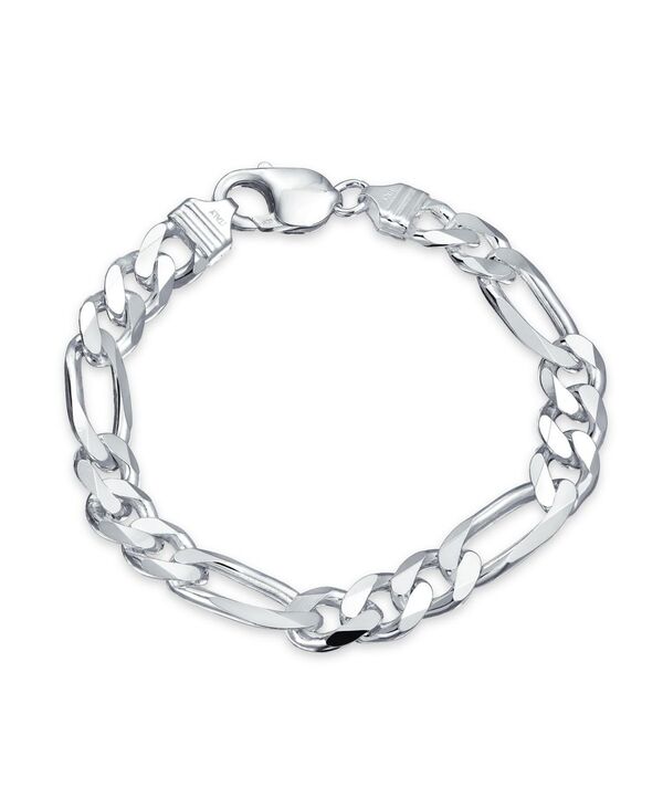 yz uO Y uXbgEoOEANbg ANZT[ Men's Thick Heavy Solid .925 Sterling Silver 9MM Italian Figaro Chain Link Bracelet 8 Inch Silver