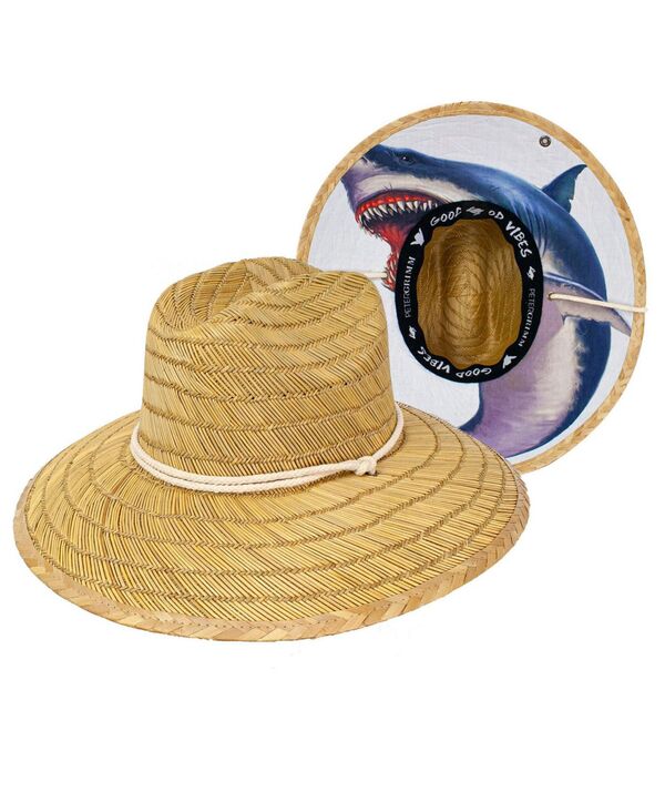 ピーターグリム 【送料無料】 ピーターグリム メンズ 帽子 アクセサリー White Shark Straw Lifeguard Hat Natural