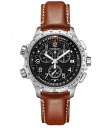 yz n~g Y rv ANZT[ Men's Swiss Quartz Khaki Aviation Khaki X-Wind Brown Strap Watch 46mm Brown