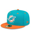 【送料無料】 ニューエラ メンズ 帽子 アクセサリー Men 039 s Aqua Orange Miami Dolphins Flipside 59FIFTY Fitted Hat Aqua Orange