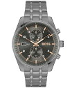 yz {X Y rv ANZT[ Men's Skytraveller Quartz Fashion Chrono Ionic Plated Gray Steel Watch 44mm Ionic Plated Gray Steel