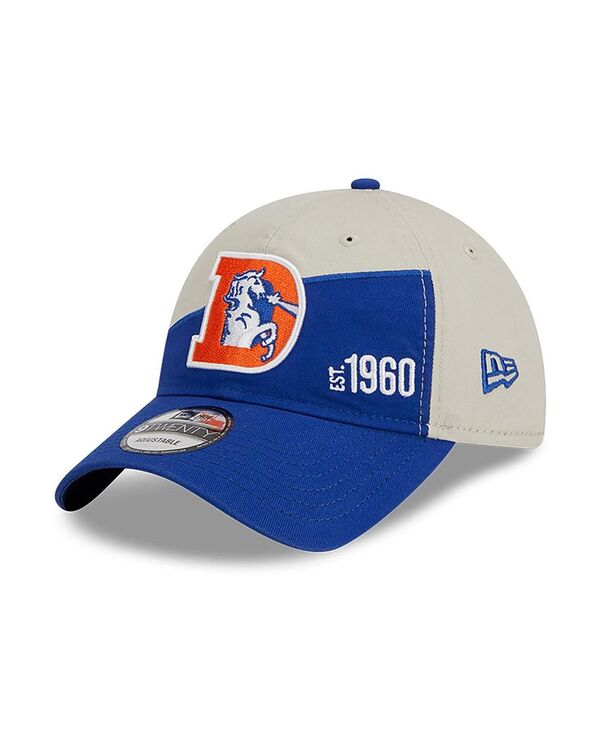 【送料無料】 ニューエラ メンズ 帽子 アクセサリー Men's Cream Royal Denver Broncos 2023 Sideline Historic 9TWENTY Adjustable Hat Cream Royal
