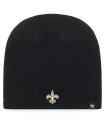 【送料無料】 47ブランド メンズ 帽子 ニットキャップ アクセサリー Men's Black New Orleans Saints Primary Logo Knit Beanie Black