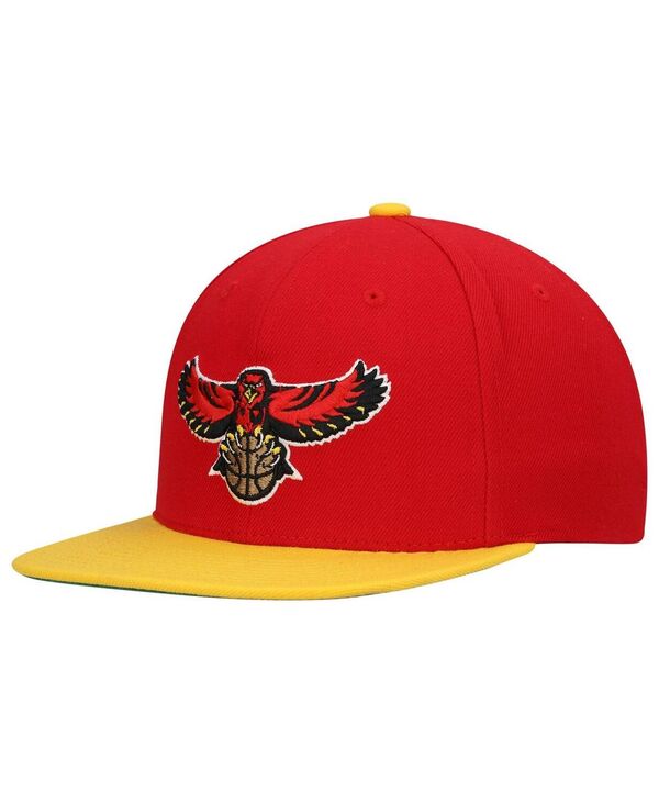 ミッチェル＆ネス 【送料無料】 ミッチェル&ネス メンズ 帽子 アクセサリー Men's Red Yellow Atlanta Hawks Hardwood Classics Team Two-Tone 2.0 Snapback Hat Red Yellow