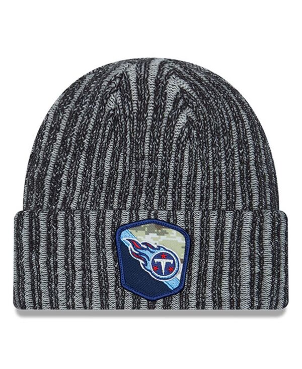 【送料無料】 ニューエラ メンズ 帽子 アクセサリー Men's Black Tennessee Titans 2023 Salute To Service Cuffed Knit Hat Black