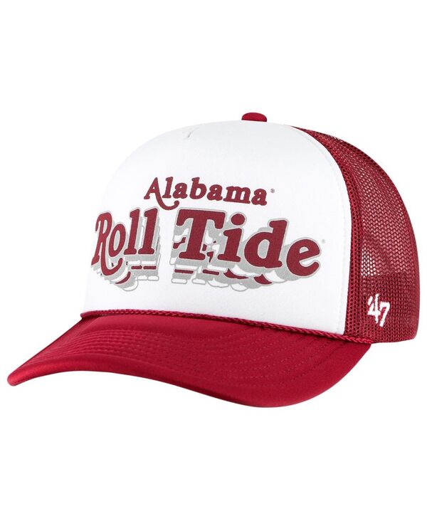 楽天ReVida 楽天市場店【送料無料】 47ブランド メンズ 帽子 アクセサリー Men's White Crimson Alabama Crimson Tide Article Foam Front Trucker Hat White Crimson