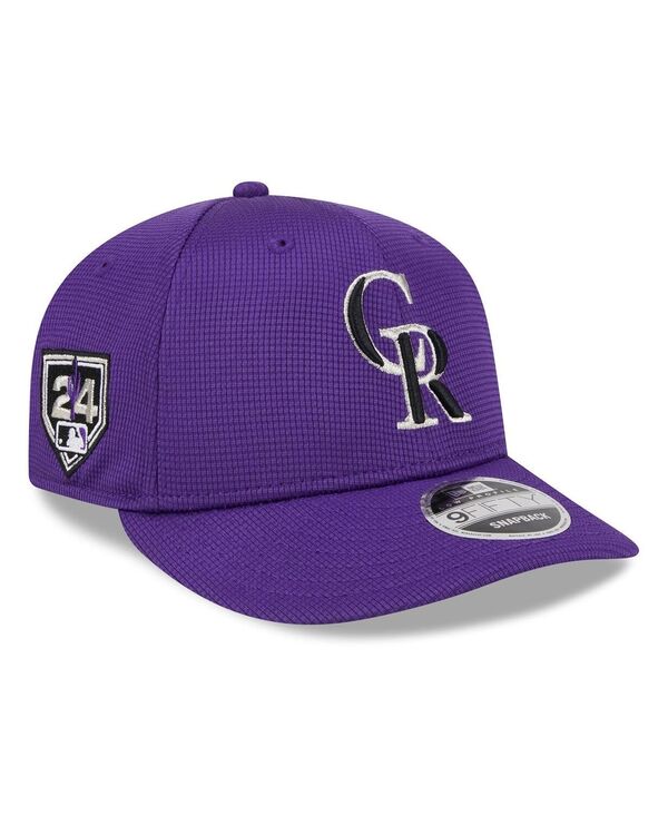 【送料無料】 ニューエラ メンズ 帽子 アクセサリー Men 039 s Purple Colorado Rockies 2024 Spring Training Low Profile 9FIFTY Snapback Hat Purple