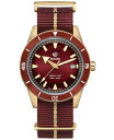 yz h Y rv ANZT[ Men's Swiss Automatic Captain Cook Red NATO Strap Watch 42mm No Color