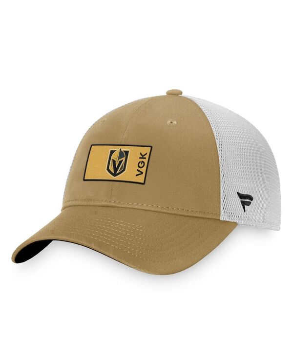 【送料無料】 ファナティクス メンズ 帽子 アクセサリー Men's Gold White Vegas Golden Knights Authentic Pro Trucker Snapback Hat Gold White 1