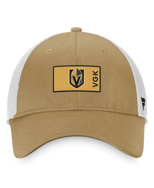 【送料無料】 ファナティクス メンズ 帽子 アクセサリー Men's Gold White Vegas Golden Knights Authentic Pro Trucker Snapback Hat Gold White 2