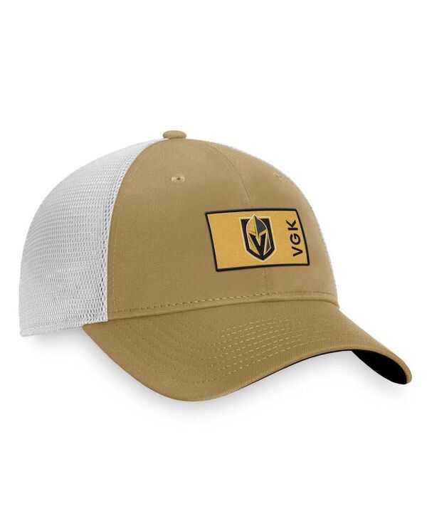 【送料無料】 ファナティクス メンズ 帽子 アクセサリー Men's Gold White Vegas Golden Knights Authentic Pro Trucker Snapback Hat Gold White 3