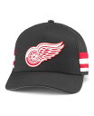 yz AJj[h Y Xq ANZT[ Men's Black Detroit Red Wings HotFoot Stripes Trucker Adjustable Hat Black