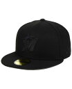 【送料無料】 ニューエラ メンズ 帽子 アクセサリー Miami Marlins Triple Black Custom 59FIFTY Fitted Cap ...
