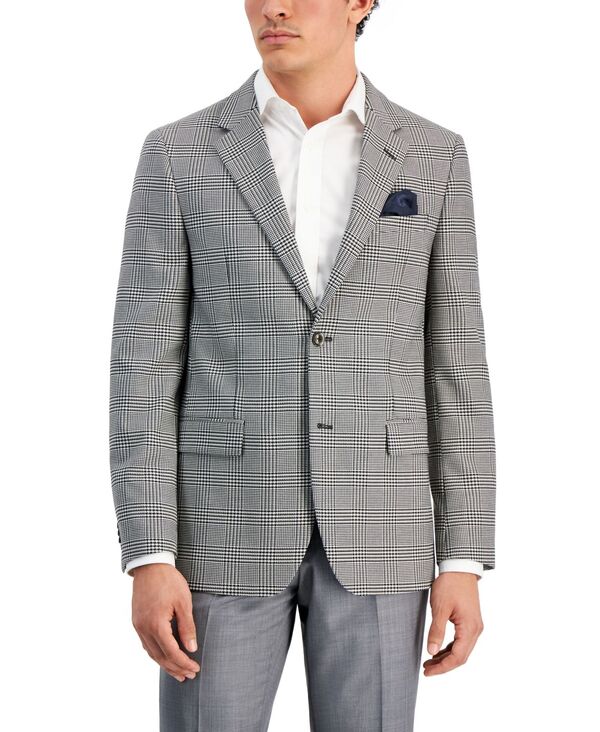 楽天ReVida 楽天市場店【送料無料】 ヴィンスカムート メンズ ジャケット・ブルゾン アウター Men's Slim-Fit Patterned Sport Coat Blk/white Plaid