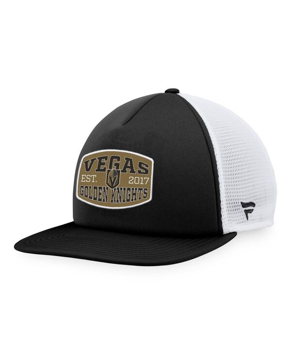 【送料無料】 ファナティクス メンズ 帽子 アクセサリー Men's Black White Vegas Golden Knights Foam Front Patch Trucker Snapback Hat Black White