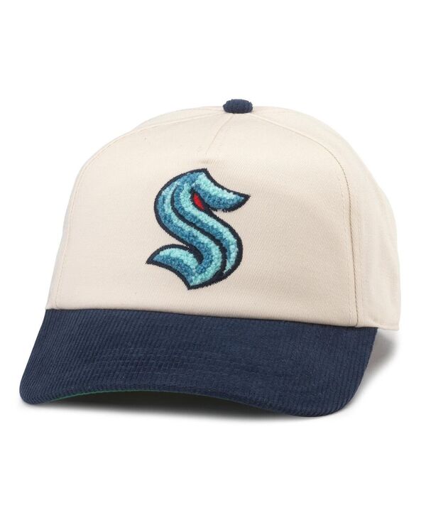 【送料無料】 アメリカンニードル メンズ 帽子 アクセサリー Men's White Deep Sea Blue Seattle Kraken Burnett Adjustable Hat White Deep Sea Blue