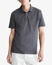 【送料無料】 カルバンクライン メンズ シャツ トップス Men's Regular-Fit Smooth Cotton Monogram Logo Polo Shirt Gunmetal Heather