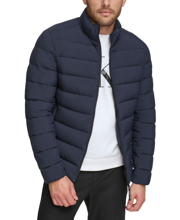 【送料無料】 カルバンクライン メンズ ジャケット・ブルゾン ダウンジャケット アウター Men's Quilted Infinite Stretch Water-Resistant Puffer Jacket True Navy