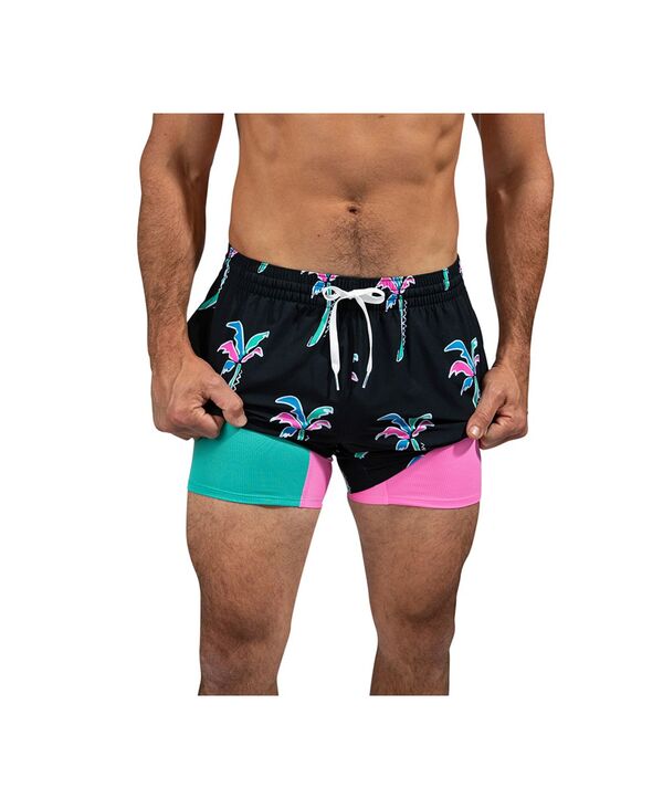 【送料無料】 チャビーズ メンズ ハーフパンツ・ショーツ 水着 Men's The Havana Nights Quick-Dry 5-1/2" Swim Trunks with Boxer Brief Liner Black - Pattern Base