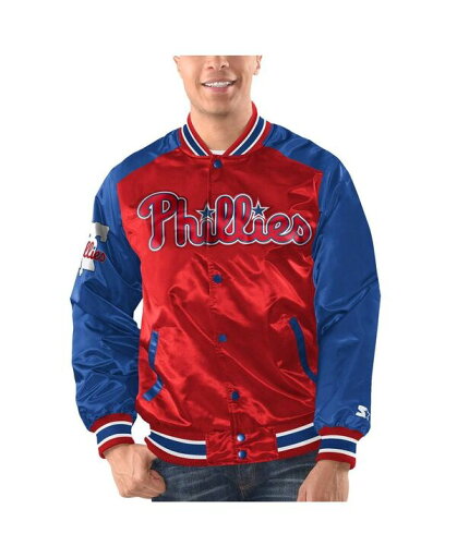 【送料無料】 スターター メンズ ジャケット・ブルゾン アウター Men's Red Royal Philadelphia Phillies Varsity Satin Full-Snap Jacket Red Royal 【送料無料】 スターター メンズ ジャケット・ブルゾン アウター Men's Red Royal Philadelphia Phillies Varsity Satin Full-Snap Jacket Red Royal