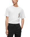 ヒューゴボス メンズ Tシャツ トップス Men's Signature Stripe and Logo T-shirt White