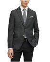 ヒューゴ・ボス コート メンズ 【送料無料】 ヒューゴボス メンズ ジャケット・ブルゾン アウター Men's Micro-Patterned Slim-Fit Jacket Black