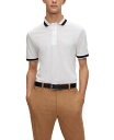 yz q[S{X Y Vc gbvX Men's Signature-Stripe Collar Polo Shirt White