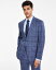 ̵ Х󥯥饤  㥱åȡ֥륾  Men's Slim-Fit Wool Blend Stretch Plaid Suit Separate Jacket Blue Plaid