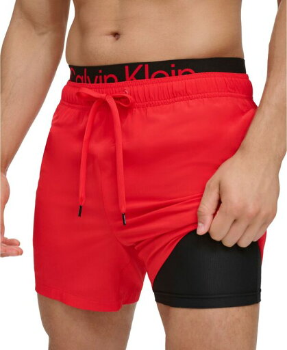 【送料無料】 カルバンクライン メンズ ハーフパンツ・ショーツ 水着 Men's Logo Elastic Waist Modern Euro 5" Volley Swim Trunks Red 【送料無料】 カルバンクライン メンズ ハーフパンツ・ショーツ 水着 Men's Logo Elastic Waist Modern Euro 5" Volley Swim Trunks Red