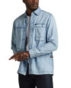 【送料無料】 ジースター メンズ シャツ トップス Men's Straight Fit Sun Faded Denim Jacket Sun Faded Blue Mist