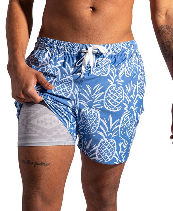 【送料無料】 チャビーズ メンズ ハーフパンツ・ショーツ 水着 Men's The Thigh-Naples Quick-Dry 5-1/2" Swim Trunks with Boxer Brief Liner Medium Blue