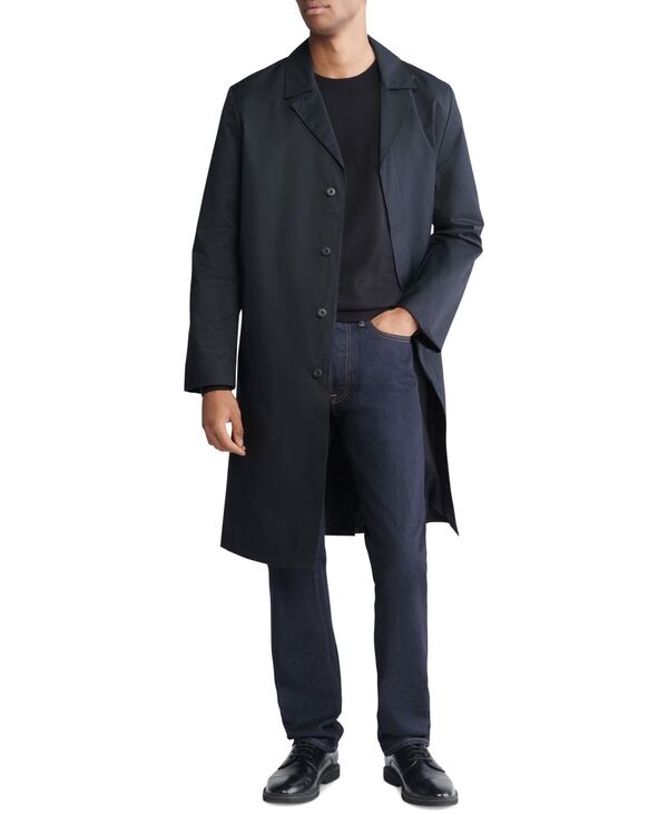 カルバン・クライン 【送料無料】 カルバンクライン メンズ ジャケット・ブルゾン アウター Men's Classic Fit Button-Front Trench Coat Black Beauty