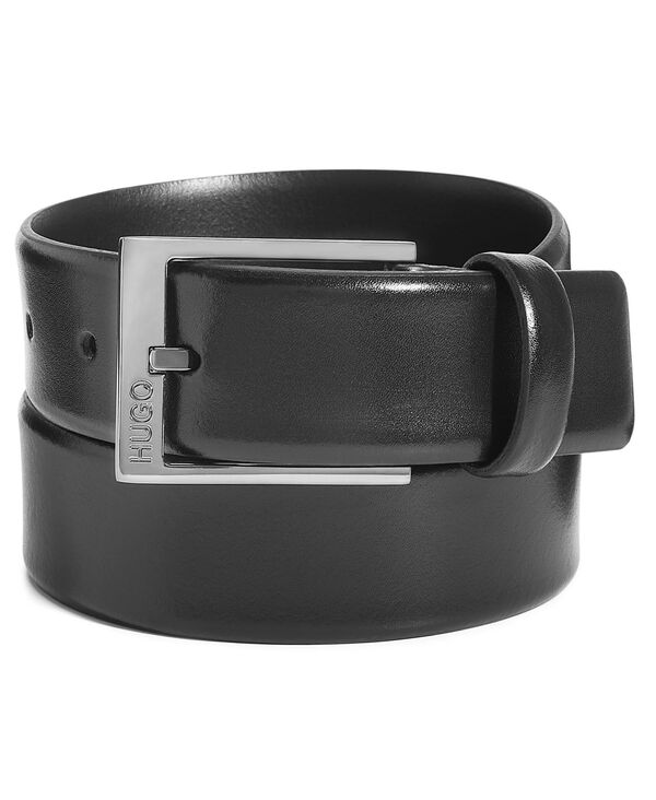 【送料無料】 フューゴ メンズ ベルト アクセサリー HUGO Men's Garney Plaque-Buckle Dress Belt Black