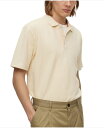 ヒューゴ・ボス ポロシャツ メンズ 【送料無料】 ヒューゴボス メンズ ポロシャツ トップス Men's Waffle Structure Cotton-Blend Relaxed-Fit Polo Shirt Light Beige