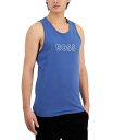 【送料無料】 ヒューゴボス メンズ タンクトップ トップス Men's Beach Logo Tank Top Open Blue