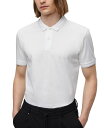 ヒューゴ・ボス ポロシャツ メンズ 【送料無料】 ヒューゴボス メンズ ポロシャツ トップス Men's Slim-Fit Jacquard Striped Polo Shirt White