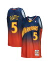 【送料無料】 ミッチェル&ネス メンズ シャツ トップス Men's Baron Davis Navy Orange Golden State Warriors...