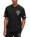 【送料無料】 ヒューゴボス メンズ Tシャツ トップス BOSS by Hugo Boss x NFL Men's T-shirt Collection Las Vegas Raiders - Black
