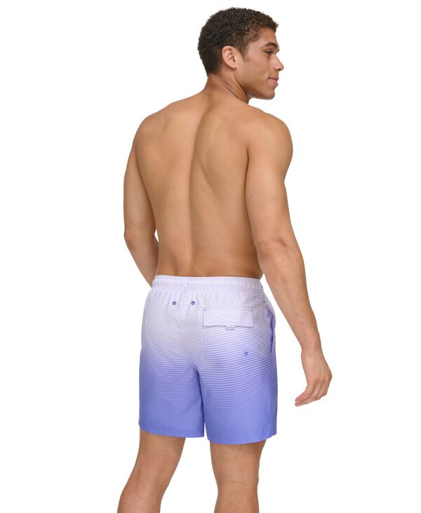 【送料無料】 カルバンクライン メンズ ハーフパンツ・ショーツ 水着 Men's Gradient Striped 7" Volley Swim Trunks Periwinkle