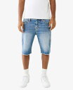 【送料無料】 トゥルーレリジョン メンズ ハーフパンツ・ショーツ ボトムス Men's Ricky No Flap Fray Hem Shorts Koi Medium Wash