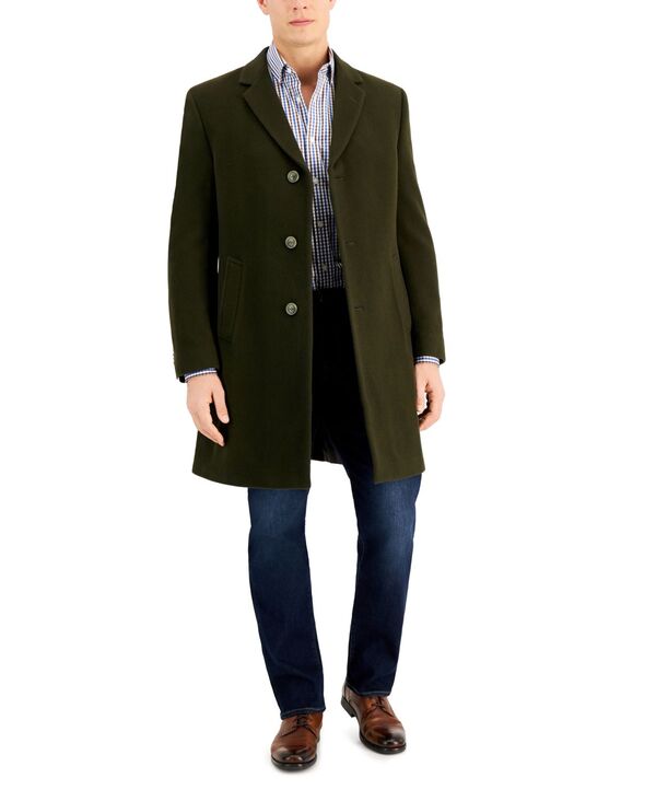 【送料無料】 ナウティカ メンズ ジャケット・ブルゾン アウター Men's Barge Classic Fit Wool/Cashmere Blend Solid Overcoat Olive