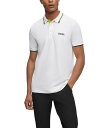 【送料無料】 ヒューゴボス メンズ ポロシャツ トップス Men's Contrast Detail Polo Shirt Natural