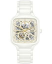 【送料無料】 ラド レディース 腕時計 アクセサリー Women's Swiss Automatic True Square Diamond (1/10 ct. t.w.) White Ceramic Bracelet Watch 38mm No Color(2)
