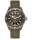 yz h Y rv ANZT[ Men's Swiss Automatic Captain Cook Diver Green Rubber Bracelet Watch 43mm No Color