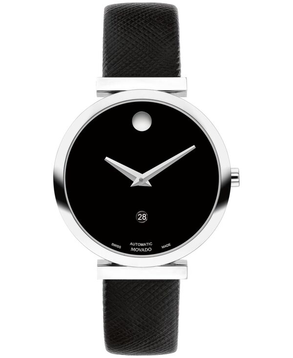 モバド 【送料無料】 モバド レディース 腕時計 アクセサリー Women's Museum Classic Swiss Automatic Black Genuine Leather Strap Watch 32mm Black